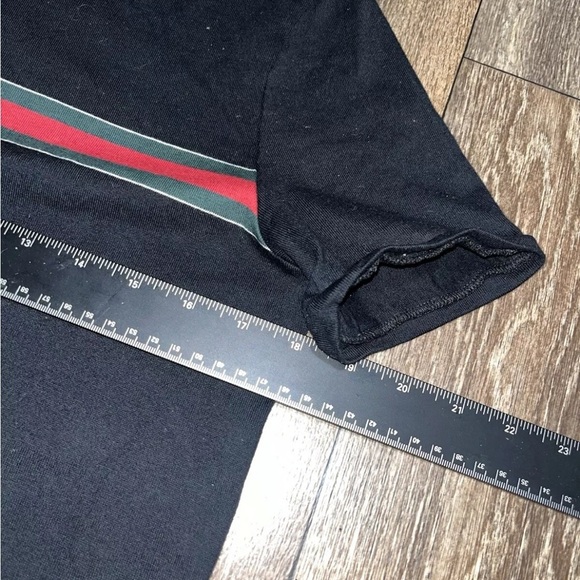 Gucci Tom Ford Web Stripe Print Black Polo Shirt - Picture 7 of 7